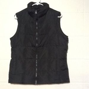 Lands' End Black Down Puffer Vest Sz Medium